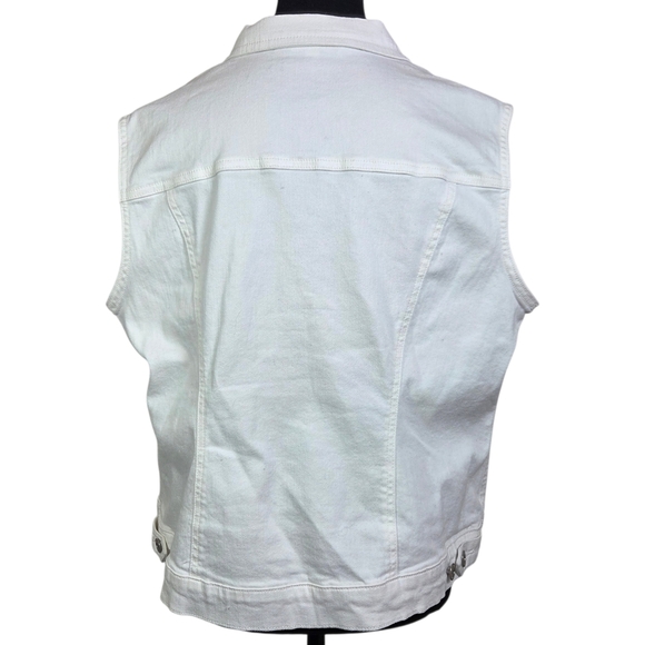 Cleo White Denim Vest Size XL - Picture 3 of 7
